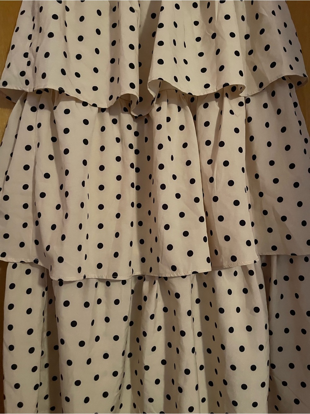 pretty little thing three tier cream black polka dot midi skirt - Picture 5 of 5